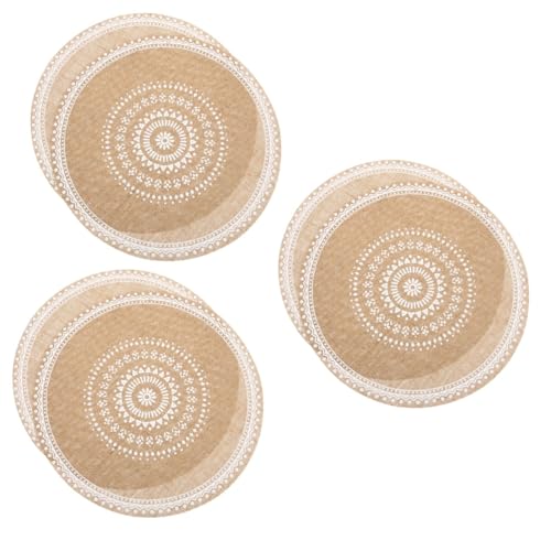 Alipis - Alipis 6 Pièces Napperon tissé en Coton et Lin vibesretro Handmade Tapis de Bureau pour Bureau Sets de Table tissés Ronds décor Vintage Sets de Table Ronds napperons de Table sous-Verres