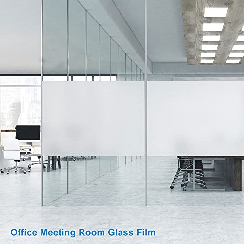 VSUDO Privacy Window Film, White Frosted Glass Pattern Window Tint for Home Static Cling Window Glass Sticker (30x200 cm) - Image 3
