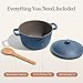 Our Place Perfect Pot | 5.5 Qt Ceramic Pot with Lid & Spatula | Patented 8-in-1, PFAS-Free Nonstick, Non-Toxic Cookware | Induction & Oven-Safe up to 450°F | Blue Salt