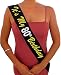 “It’s My 80th Birthday” Black and Gold Glitter Satin Sash – Happy 80th Birthday Party Supplies, Ideas and Decorations- Funny Birthday