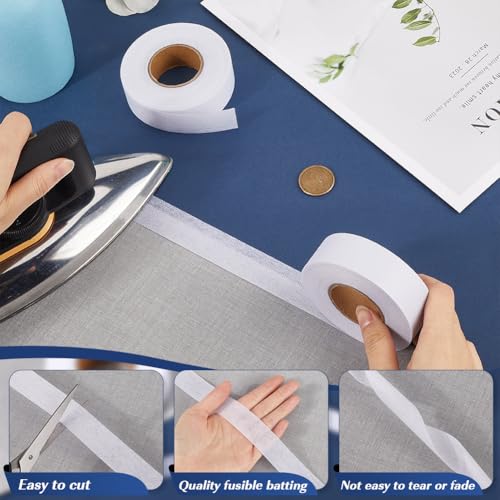 CRASPIRE Fita branca de ferro na bainha, tecido, têxteis, poliamida, interface adesiva para artesana