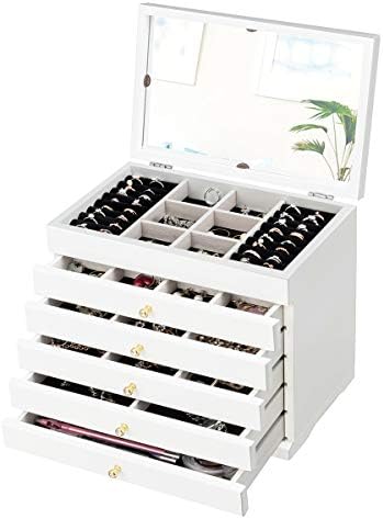 Schmuckkästchen Holz 5 Ebenen - 30x20x25cm Mit Spiegel