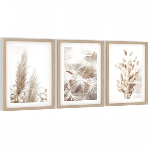 Cadre inclus Novart pampas beige pour sublimer la décoration de votre salon
