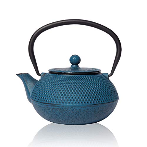 The Exotic Teapot - Blue Tenshi Cast Iron Teapot, 600ml, 2 Cup Size, Japanese Style, Tetsubin Kettle