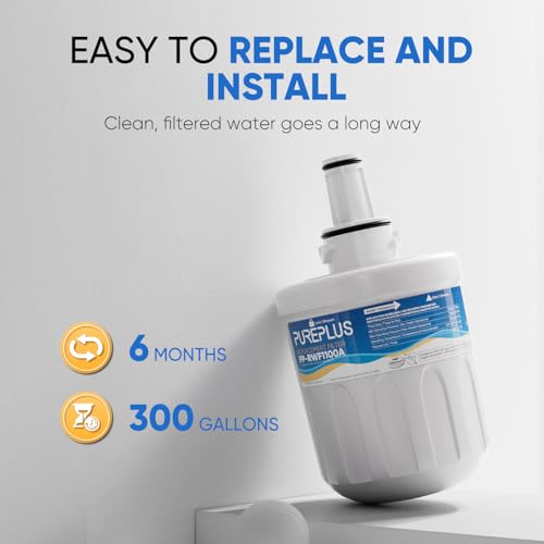 PUREPLUS Filtr wody do lodówki,Kompatybilny z Samsung DA29-00003F, DA29-00003G, Aqua Pure Plus Hafin, DA29-00003B, DA29-00003A, DA97-06317A, RFC1100A, 2 sztuki RWF1100A