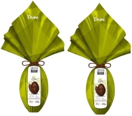Divine Ovo de Páscoa Zero Açúcar, 50% Cacau, Meio Amargo, Sem Glú...