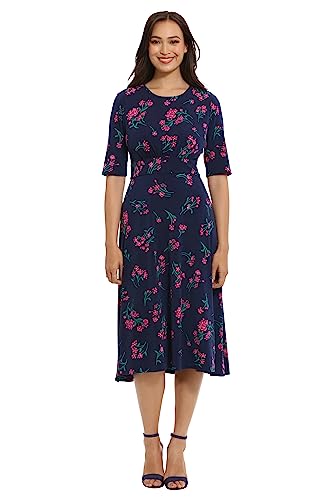 Image of London Times Women's Dresses Inset Waist Midi Dress Career Office Occasion Guest of