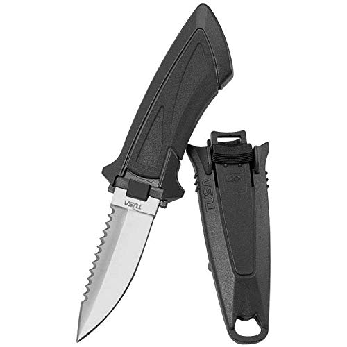 TUSA Mini BCD Knife, Drop Point Tip - BLACK