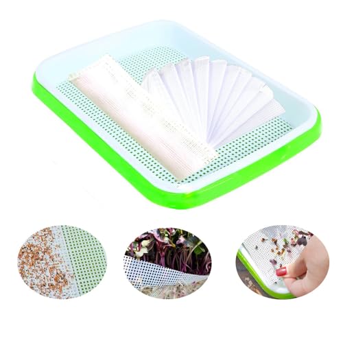 YumiDaya 16pcs Germinating Growing Sheets,Hydroponic Growing Silicone Mats. Fit for Plant Germination Tray and Mesh Sprouting Trays,Trays NOT Included (8.26 * 78')