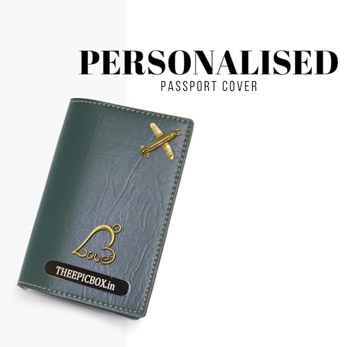 Image of Personalized Leather Passport Holder Cover | Custom Name & Charm | Sleek & Stylish Travel Wallet for Men & Women | Faux Leather Passport Cover | Unisex Travel Accessory (Grey Classic)