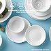 Corelle Vitrelle 6-Piece Bowl Set Triple Layer Glass and Chip Resistant, 20-Oz Lightweight Round Bowls, Winter Frost White
