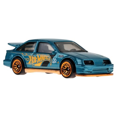Hot Wheels 1:64 Scale Die-Cast Vehicle 87 Ford Sierra Cosworth With Turquoise- & Copper-Colored Deco To Celebrate Hw 56Th Anniversary