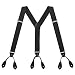 HDE Mens Formal Fashion Button End Adjustable Dress Suspenders (Black)