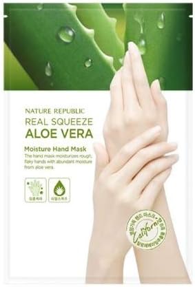 VM KoreaREAL SQUEEZE Aloe Vera Moisture HAND PACK Glove Type 10 PAIRS