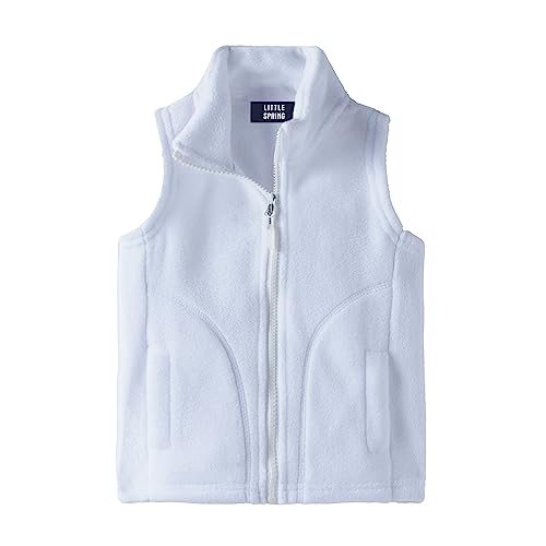 Image of LittleSpring Boys Girls Fleece Vest Sleeveless Jacket Full-Zip Fall Winter Warm Outerwear