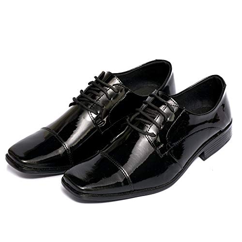 Sapato Social Masculino Bico Fino Preto Verniz Couro Selten 40, Preto