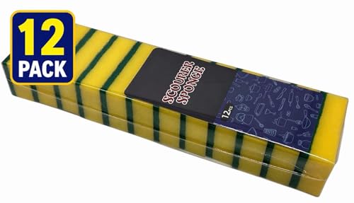 Image of Kitchen Cleaning Sponges, 12 Pack Non-Scratch Scrubber Sponges for Dishes, Pots & Pans, Heavy Duty Multi-Purpose Dish Sponges