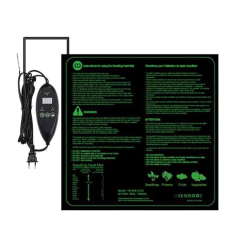 Breeshy Heizmatte für Pflanzen, warmes Kissen für Haustiere, Inkubator, Thermostat mit 6 Geschwindigkeiten, wasserdichte und nährende Gewächshausmatte, einfach zu bedienen (A) EU-Stecker