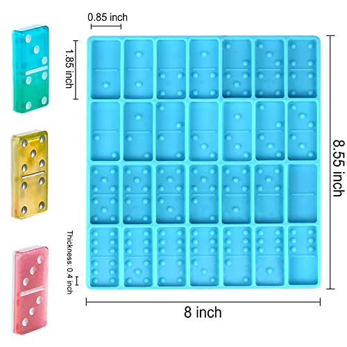 Domino Molds For Resin Casting, Funstorm Upgraded Resin Molds, Glossy & Durable, 28 Cavities Sturdy Silicone Molds For Pendant, Keychain, Jewelry Making #TOP2