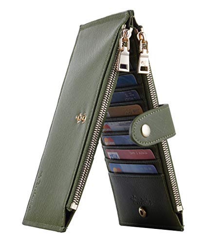 TravelamboRFID Wallet Women Large Size Bifold Multi Card Wallet Case with Zipper Pocke Credit Card Holder for Women