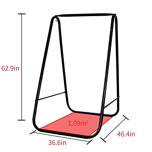 Pirny Hammock Chair Stand, Include Large Hanging Indoor Swing,Max Load 500 Lbs, Heavy-Duty Steel Hammock Stand For Indoor Outdoor(Grey) #TOP5