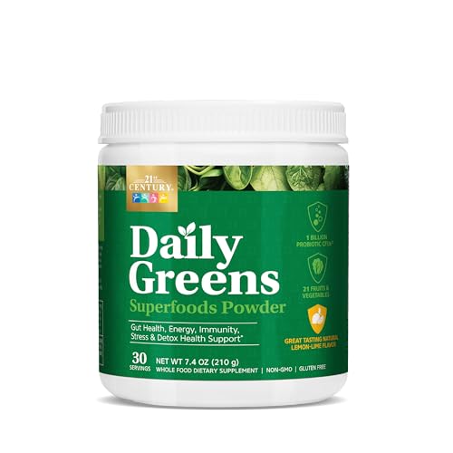 21st Century Daily Greens Superfoods Powder with Probiotics Greens Drink