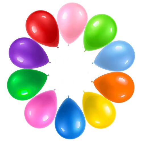 Prextex 1200 Party Balloons 12 Inch 10 Assorted Rainbow Colors - Extra Bulk Pack of Strong Latex Balloons for Party Decorations, Birthday Parties Supplies or Arch Decor - Helium Quality