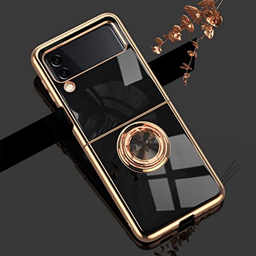 Coque Samsung Z Flip 4 anneau galvanisé finition silicone luxe noir