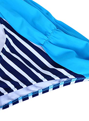 EVALESS biquíni de duas peças tomara que caia push up, roupa de banho com enchimento, Aa Blue, M