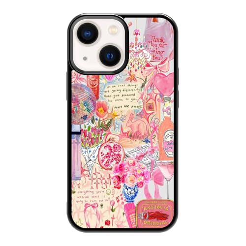qizjio Coquette Phone Case Shockproof Protective Pink Preppy Phone Case for iPhone 13 Mini