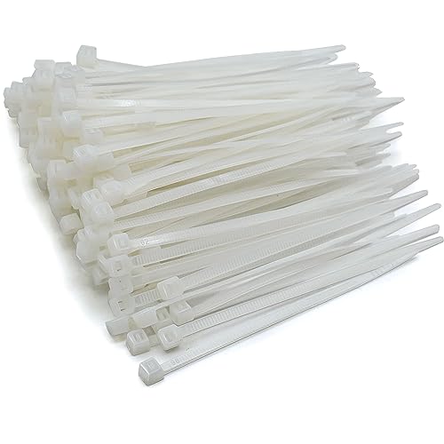200 Stück Mini Kabelbinder Weiß 100 x 2.5 mm MgcTolBox Nylon Kabelbinder Klein Transparent UV-Beständig | White Cable Ties Set für Kabelmanagement Gartenarbeit Draussen Zäunen