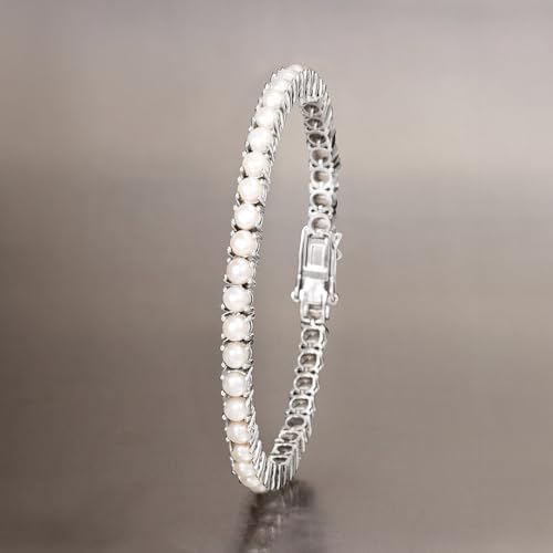 Ross-Simons 4mm Cultured Pearl Tennis Bracelet in Sterling Silver3