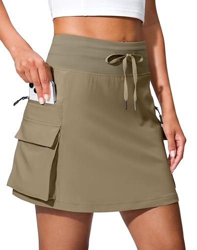 Jupe-short cargo femme à 6 poches et cordon de serrage été
