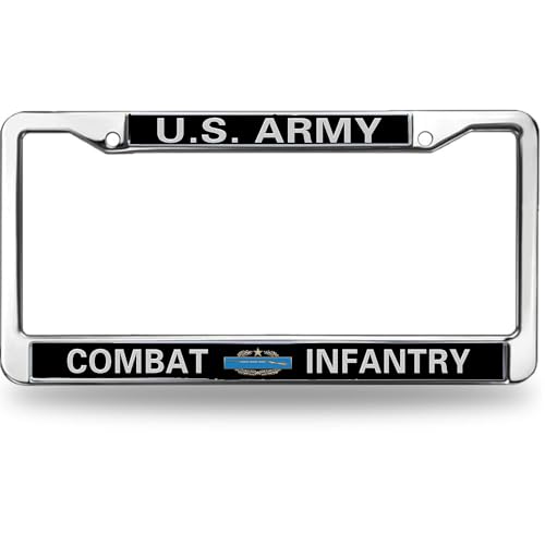 Image of Combat Infantry Motto Anti-Theft License Plate Frame Military Support License Plate Frame Religious for Birthday Gift