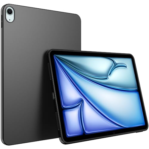 Puxicu Case for iPad Air 11 Inch M3 2025/M2 2024 (Air 7th/6th Generation), Slim Design Matte TPU Rubber Soft TPU Protective Cover for iPad Air11 - Black