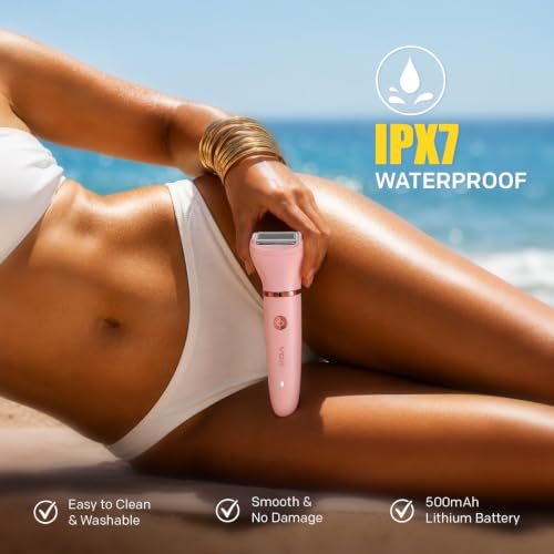 Image of VGR V-735 Professional 3 in 1 Lady Shaver Set for Women | IPX7 Waterproof | Body Bikini Facial Trimmer | USB Type-C Rechargeable | 2 Years Warranty | Pink