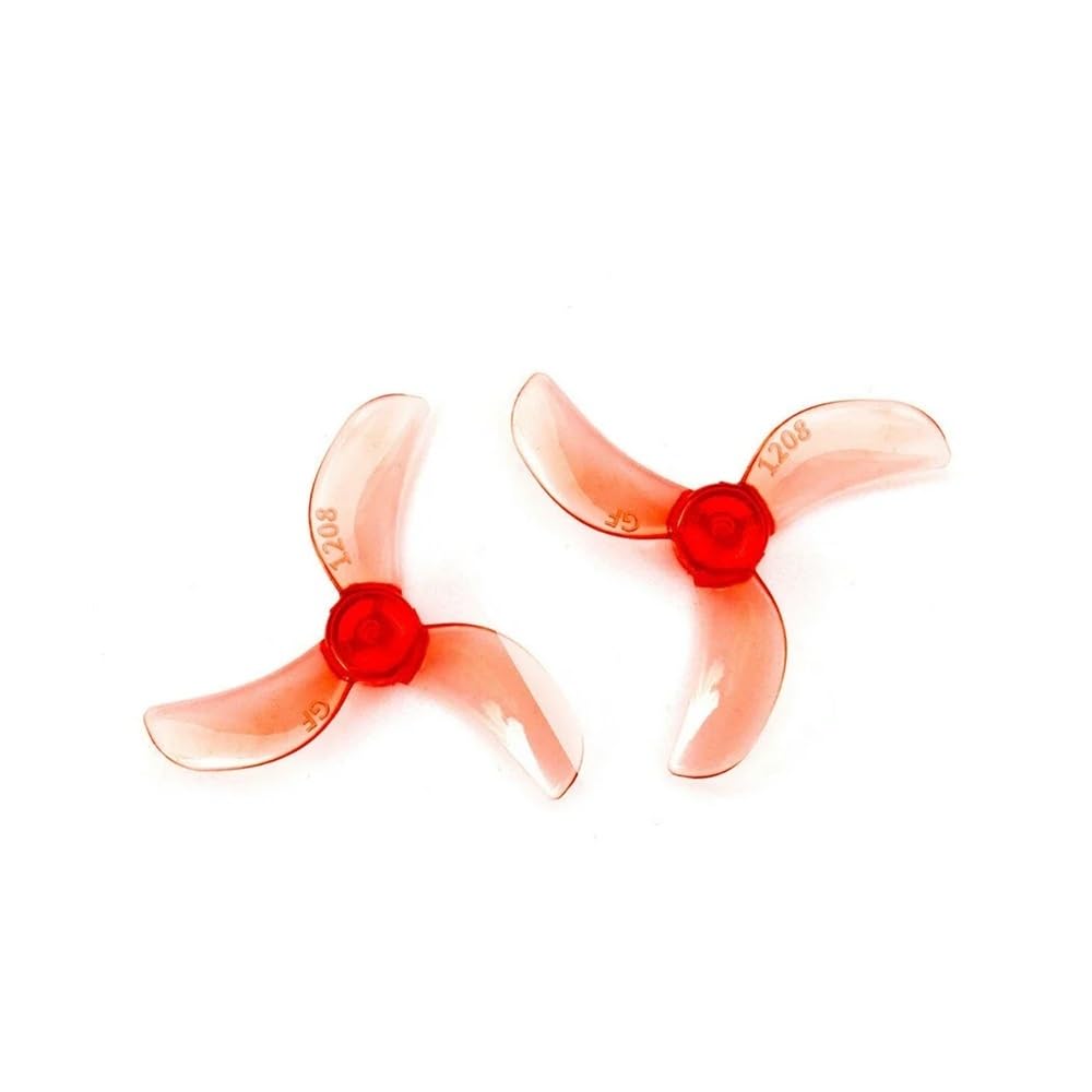 Hélice à 4 pales 1208 Clear Red 1.5mm pour mini drones high KV de course - 7