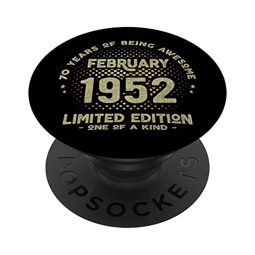 Regalo 70 años Cumpleaños Hombre Mujer - Febrero 1952 PopSockets PopGrip Intercambiable