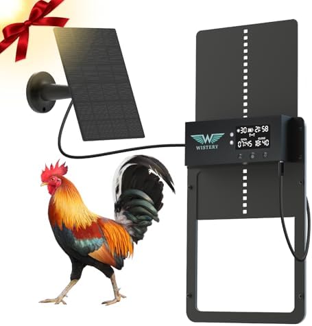 Automatic Chicken Door with LCD Display, Solar Chicken Coop Door with Multiple Modes & USB-C Charging, Automatic Chicken Coop Door with Light Sensor & Timer