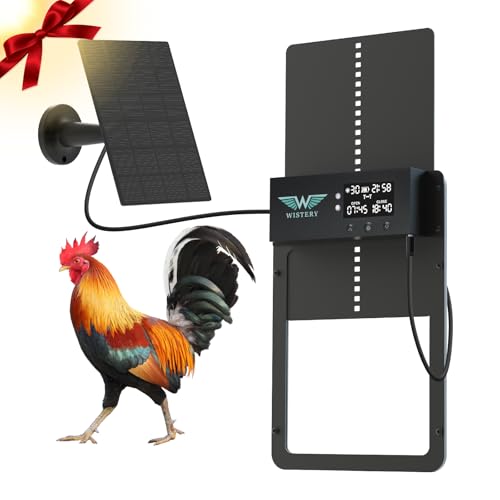 Deal: Automatic Chicken Door with LCD Display, Solar Chicken Coop Door with Multiple Modes & USB-C Charging, Automatic Chicken Coop Door with Light Sensor & Timer