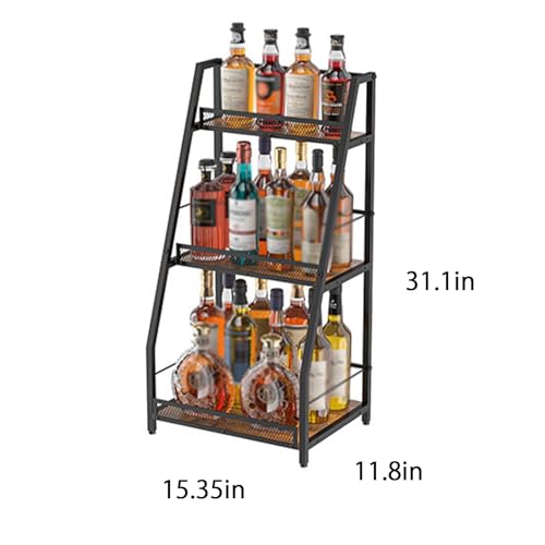 Soporte Industrial Vintage para Botellas, 3 Niveles miniatura 2