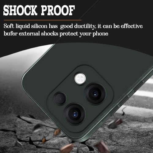 Image of Back Cover for Oppo Reno13 5G | Full Camera Protection | Premium Liquid Silicon Case | Flexible Bumper Case for Oppo Reno13 5G (Military Green)