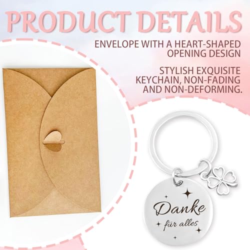 Huahuanghui Dankeschön Geschenke Dankeskarten mit Umschlägen & Schlüsselanhänger, Kleines Danke Geschenk, Danke Karte, Dankeschön Karte, Dankeskarte für Frauen, Männer, Mädchen, Jungen