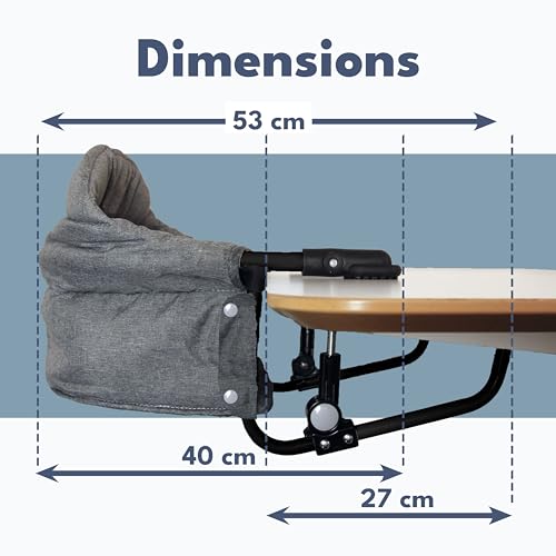Siège de table bébé Looping gris chiné au design compact et finitions soignées - 2