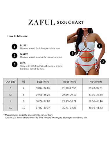 Zaful Women's Sexy Monokini Solid Cut Out Front Plunge Neckline Cutout Bathing Suit (White S) #TOP5
