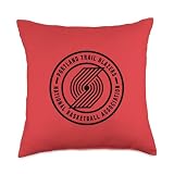 NBA - Portland Trail Blazers Circle Logo Black And Red Throw Pillow
