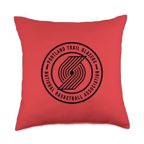 NBA - Portland Trail Blazers Circle Logo Black And Red Throw Pillow