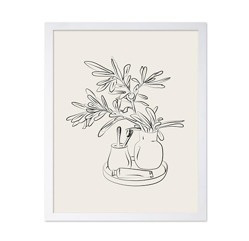 Poster Master Toothbrush Poster - Retro Floral Print - Line