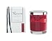 Rigaud Paris, Cythere Bougie D'ambiance Parfumee, Small 2.1 Oz Candle Modele Complet with Metal Silver Snuffer Lid, Red, 2.6 Inches Tall, 28 Hours Burn Life