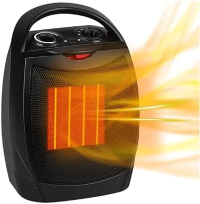 JNDRO Portable Electric Ceramic Space Heater & Fan - 1500W/750W, Heats 200 Sq Ft, Quiet With Thermostat